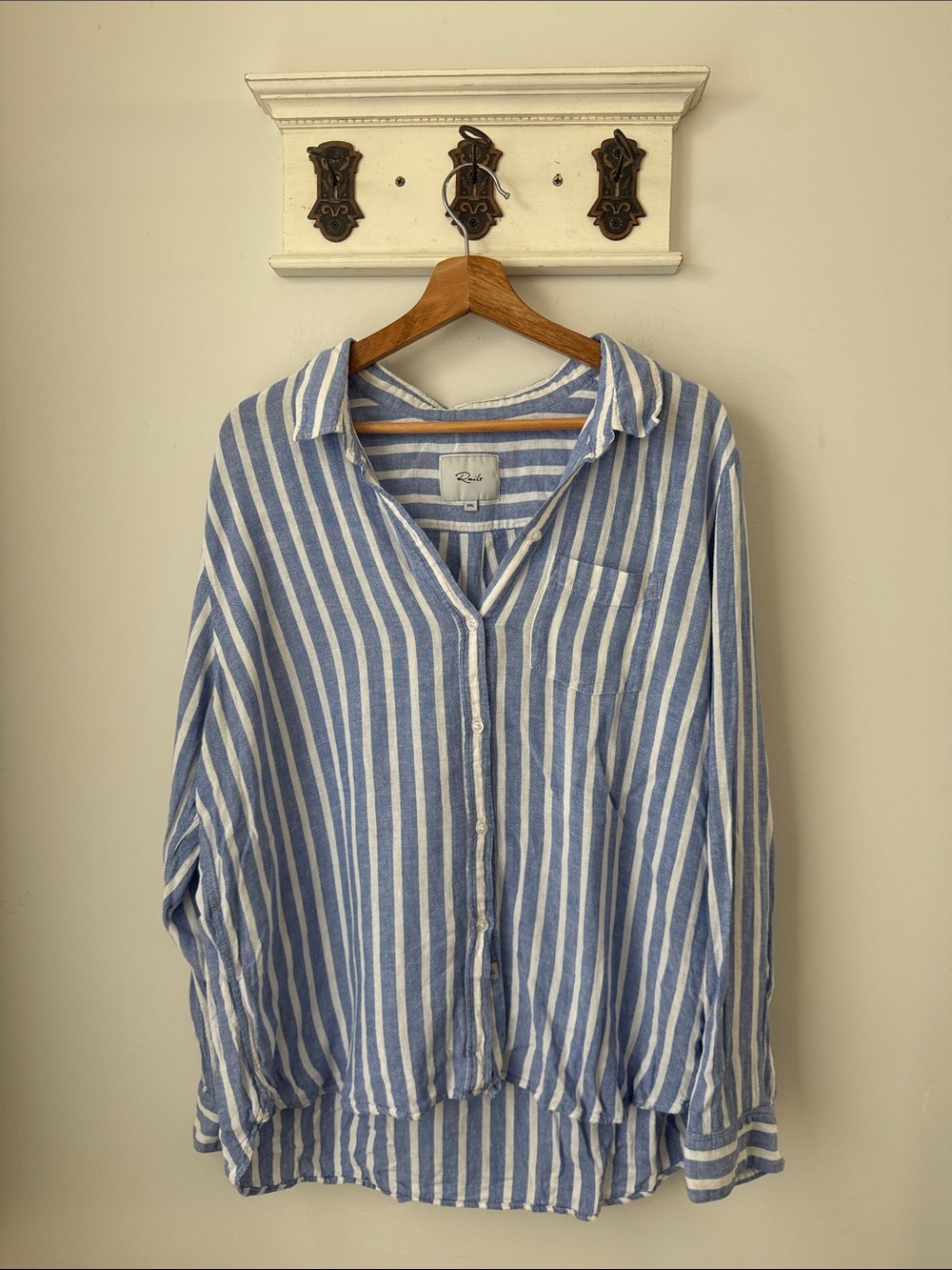 Rails Blue & White Vertical Stripe Button-Down Shirt